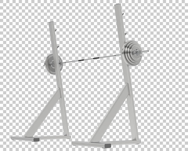 Barra con estante de pesas sobre fondo transparente Ilustración de renderizado 3d