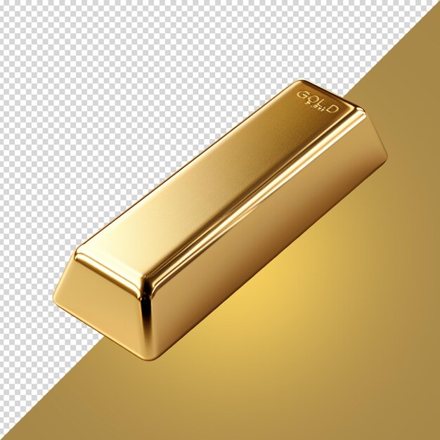 PSD barra de oro aislada sobre un fondo blanco