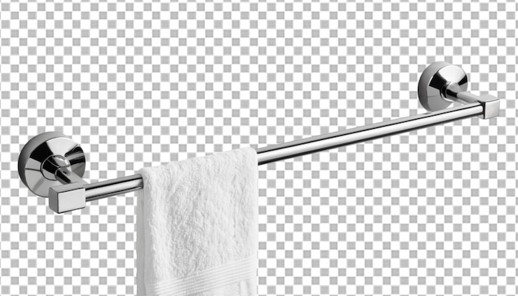 PSD barra de toallas metálicas de cromo de diseño moderno