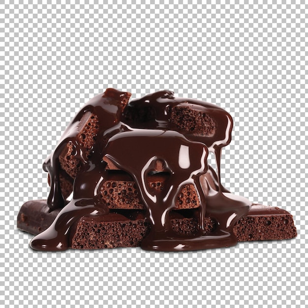 Barras de chocolate psd com creme de chocolate isolado