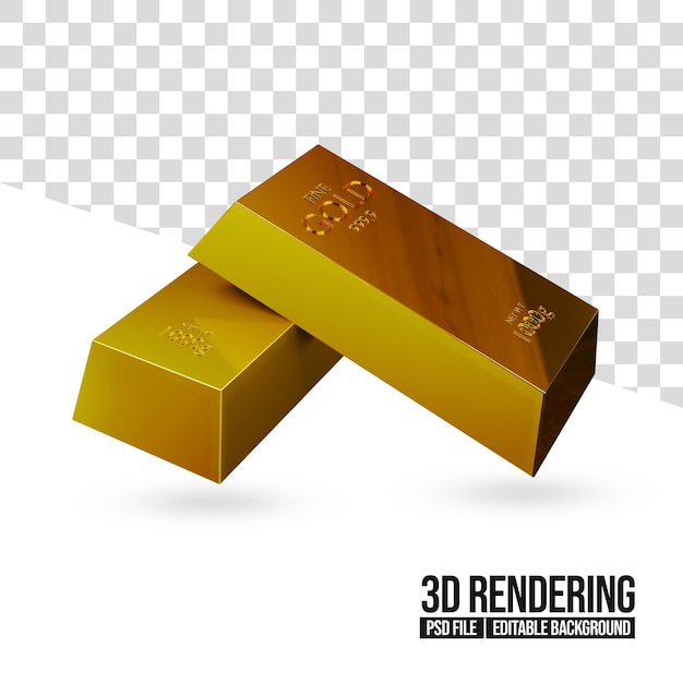 Barras de ouro realistas 3d