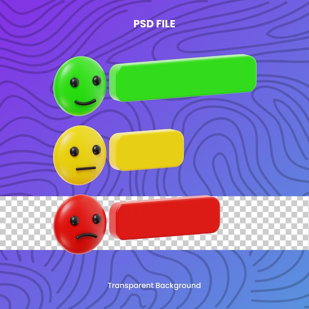 PSD barre emoji rendu 3d icône illustration fichier psd fond transparent