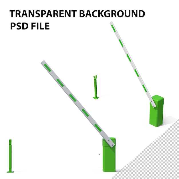 PSD barrera vial automática abierta verde png