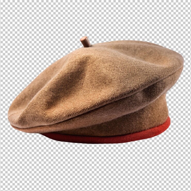 PSD barreta de gorra francesa aislada sobre un fondo transparente