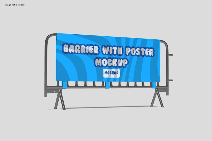 PSD barrier con una maqueta de póster