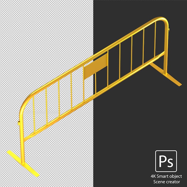 PSD barrière de foule jaune isolé