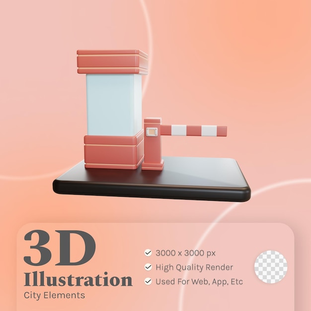 Barrière De Stationnement Illustration 3d