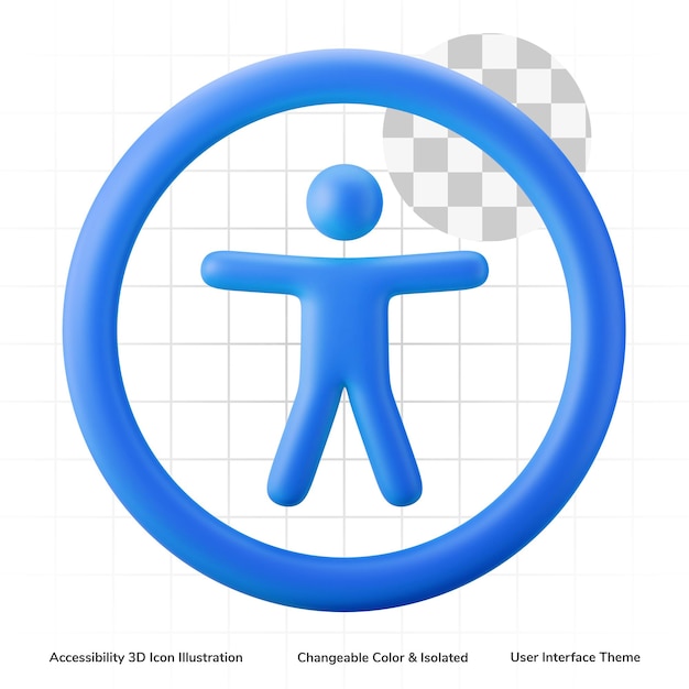 barrierefreiheit universal symbol schnittstelle thema 3d symbol illustration editierbar isoliert