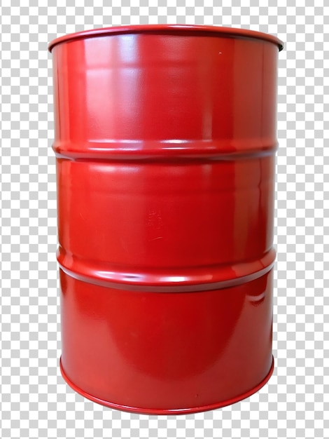 PSD barril de metal vermelho isolado em fundo transparente