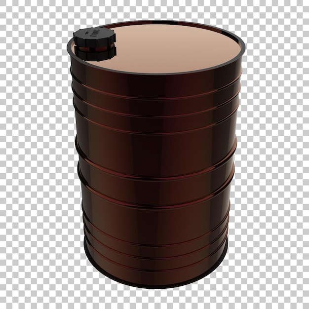 Barril de óleo na ilustração de renderização 3d de fundo transparente