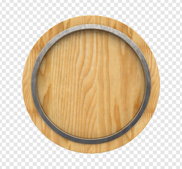 Un barril de madera con un anillo de metal.
