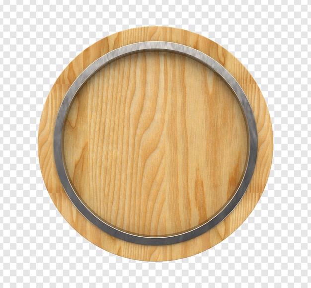 PSD un barril de madera con un anillo de metal.