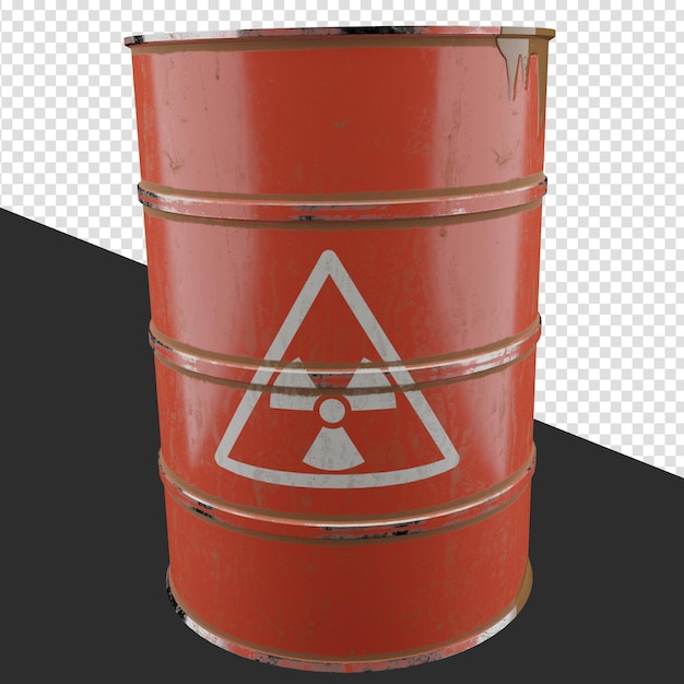 PSD barril rojo de desechos peligrosos renderizado en 3d