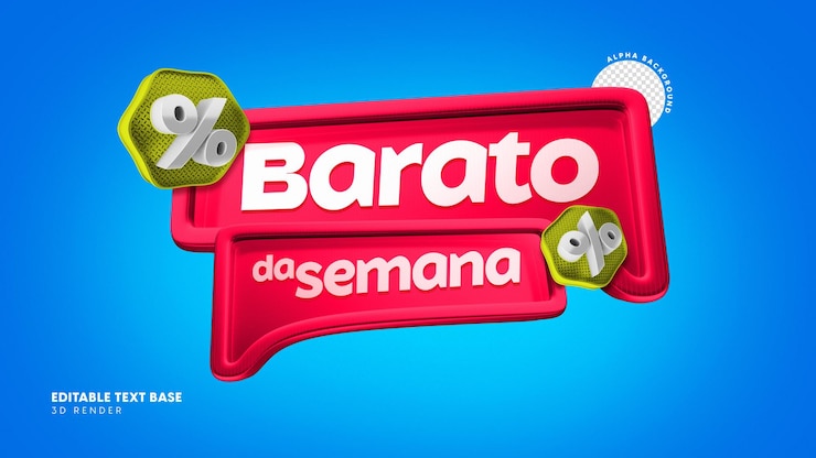 PSD base 3d para el texto editable de la semana económica