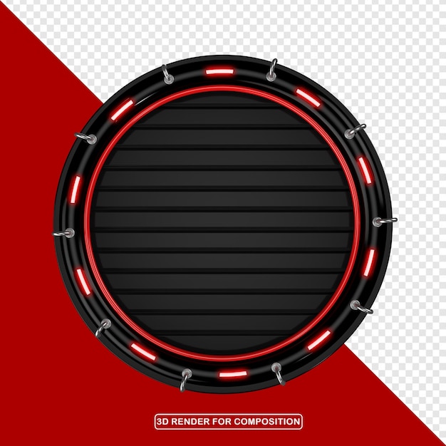 Base circular con neón 3D