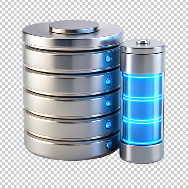 La base de datos del servidor de ilustración de iconos 3D está aislada en un fondo transparente