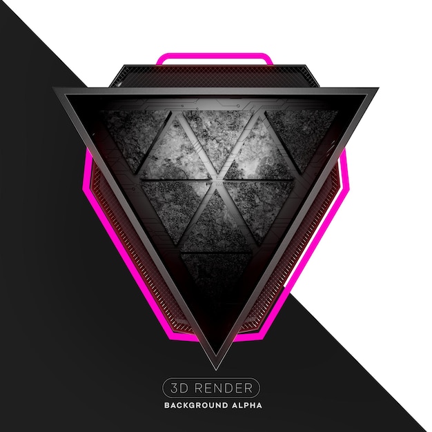 PSD base triangulo 3d render luz neon