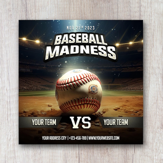 PSD baseball-flyer-quadrat-social-media-banner-psd-vorlage