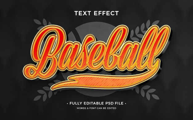 PSD baseball-texteffekt