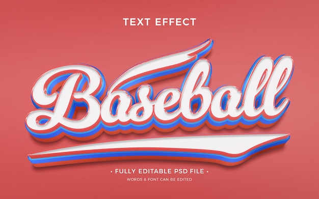 PSD baseball-texteffekt