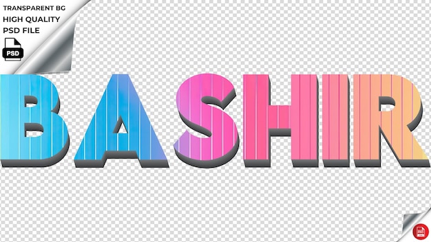 PSD bashir typographie regenbogen farbenfroher text textur psd transparent