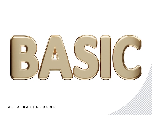 basic text effect 3d rendering vector illustration