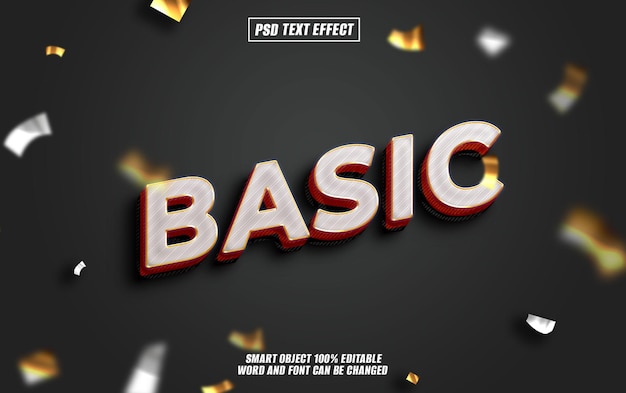 basic text effect font editable typography 3d text
