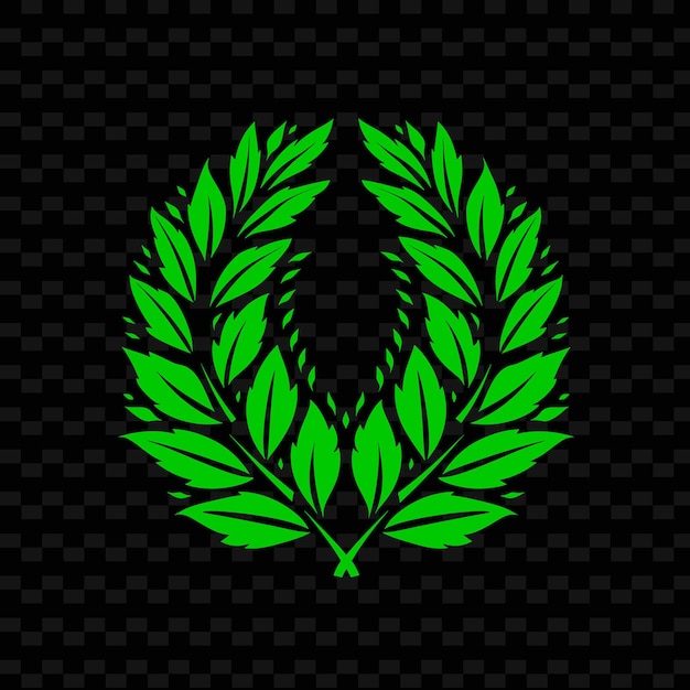 PSD basilikumblatt-abzeichen-logo mit dekorativem lorbeerkränz und fili nature herb vector design-kollektionen