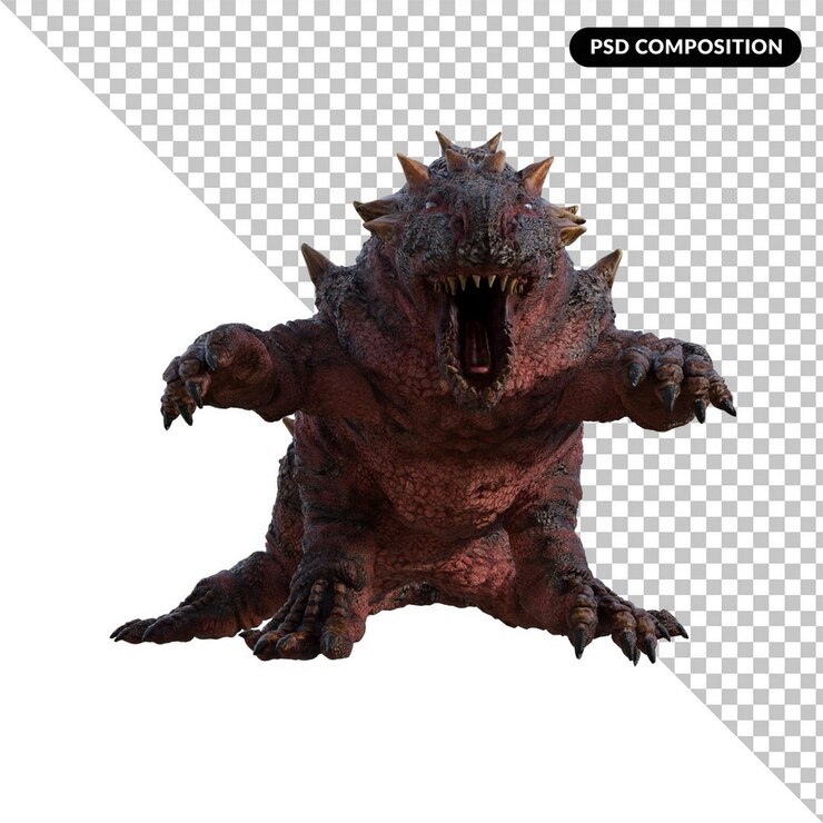 PSD basilisco aislado 3d
