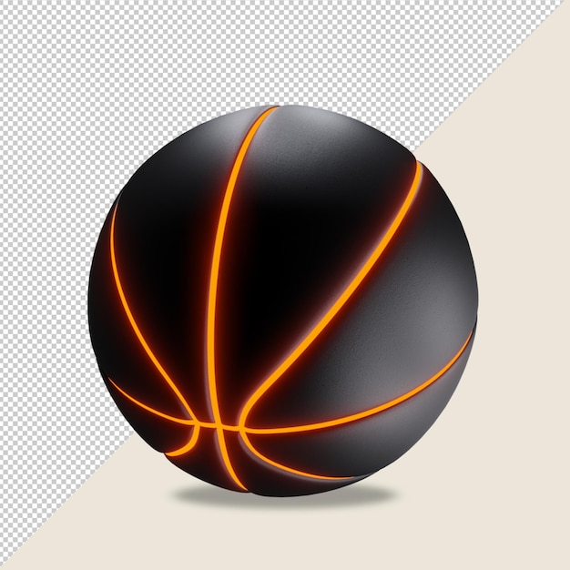 Basket-ball noir réaliste 3D Psd