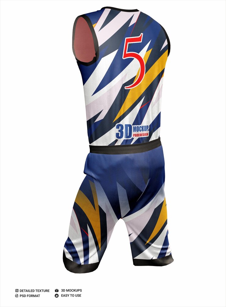 PSD basketball jersey mockup and back