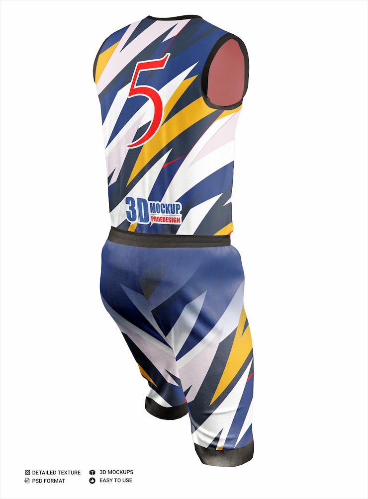 PSD basketball jersey mockup and back