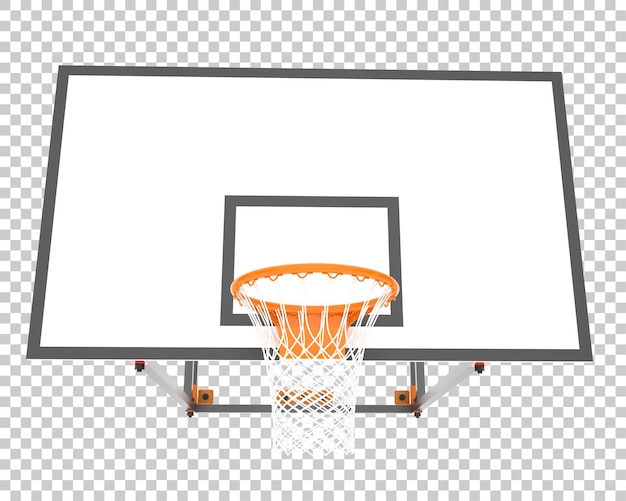 Basketballkorb isoliert auf transparentem hintergrund 3d-rendering-illustration