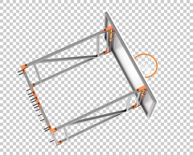 PSD basketballkorb isoliert auf transparentem hintergrund 3d-rendering-illustration