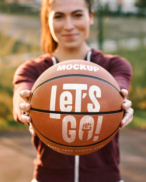 PSD basketballspiel-designmodell mit ball