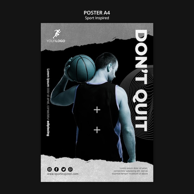 PSD basketballtraining anzeigenvorlage poster