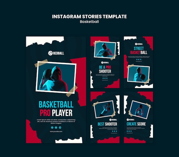 PSD basketballtraining instagram geschichten vorlage