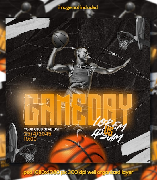 Basketballturnier-Instagram-Beitragsvorlage