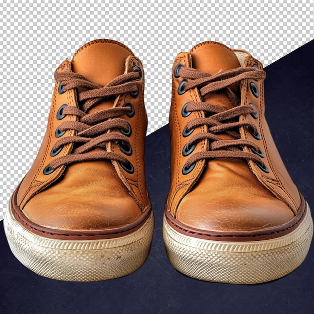 Des baskets en cuir brun