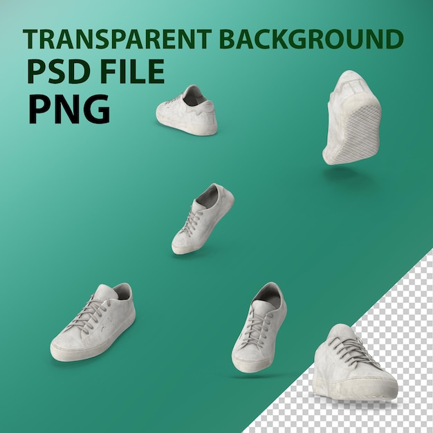 Des baskets de sport posées à pied PNG