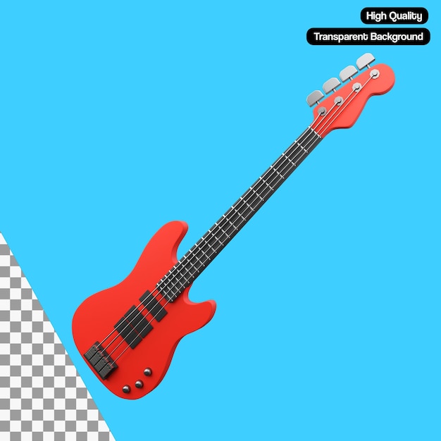 Bass 3D-Illustration PSD transparenter Hintergrund