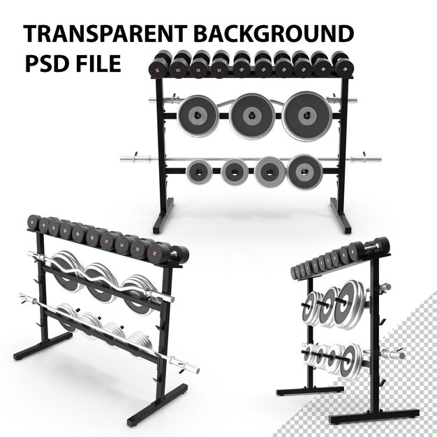 PSD el bastidor de pesas de barra de png