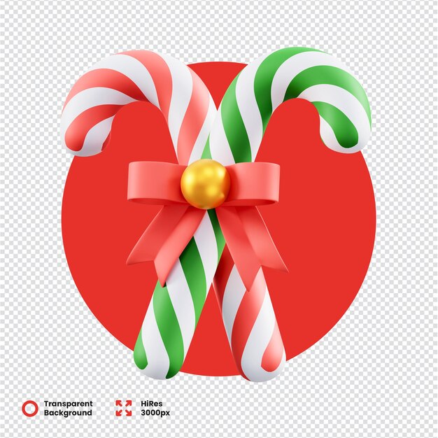 Bastões de doces de Natal 3D com fita vibrante