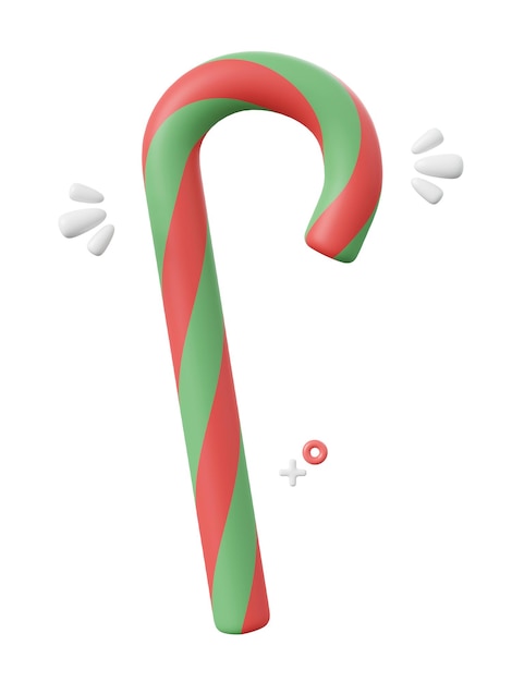 PSD bastón de caramelo de navidad elementos de tema de navidad ilustración 3d