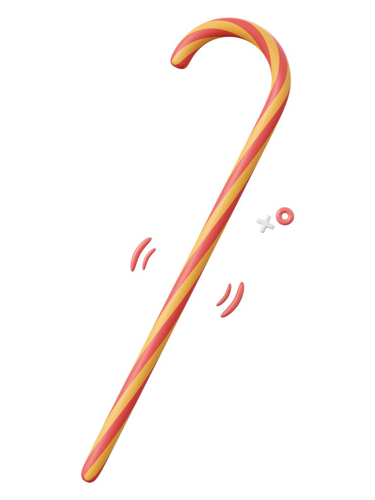 PSD bastón de caramelo de navidad elementos de tema de navidad ilustración 3d