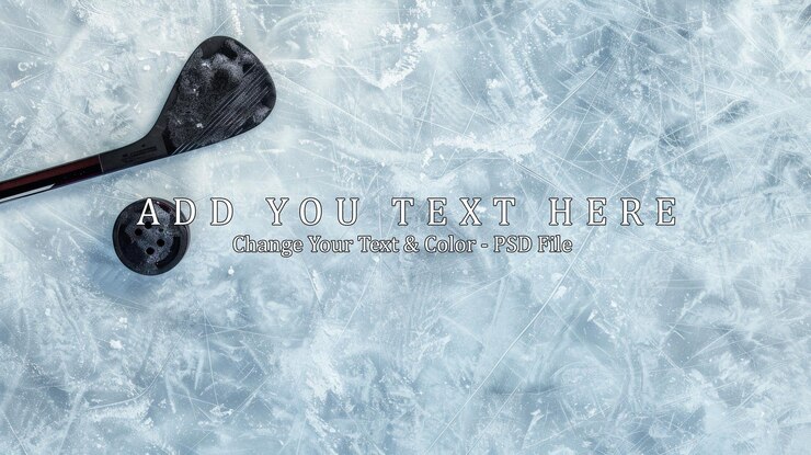 PSD bastone da hockey e puck sul ghiaccio