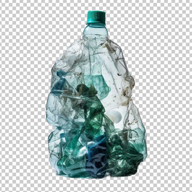 PSD basura de botellas de plástico arrugadas