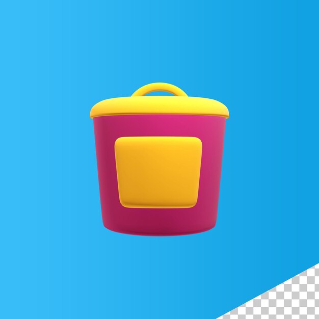 La basura roja y amarilla en 3D puede dar forma