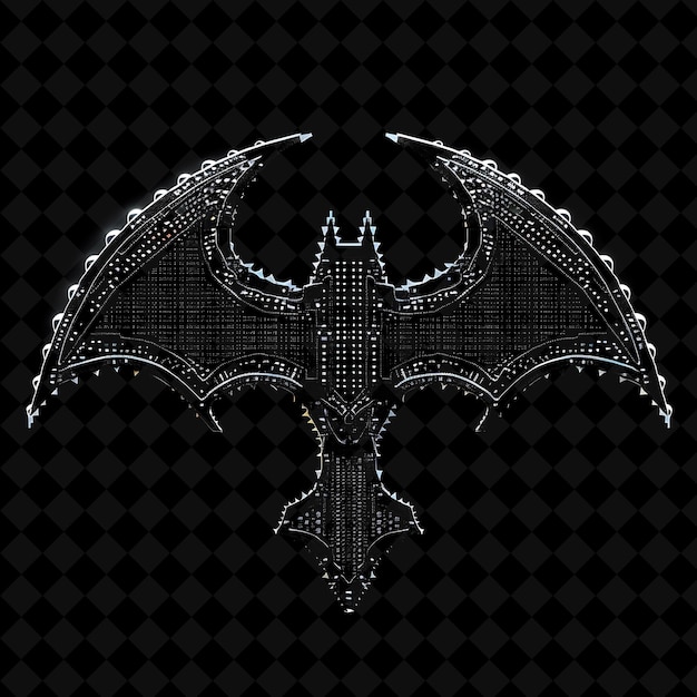 PSD batarang pixel weapon avec le design de batman et le symbole de la chauve-souris et les collections d'art au néon de forme y2k