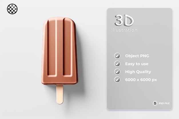 PSD batata de sorvete de chocolate suave e suave iluminação apenas png premium psd